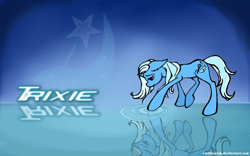 Size: 1920x1200 | Tagged: safe, artist:ceciliacrow, derpibooru import, trixie, pony, unicorn, female, mare, sad, solo, wallpaper