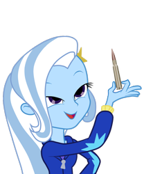 Size: 750x900 | Tagged: safe, artist:kressio, derpibooru import, edit, trixie, equestria girls, equestria girls (movie), bullet, exploitable meme, look what trixie found, simple background, solo, transparent background