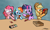 Size: 1000x603 | Tagged: safe, artist:willdrawforfood1, derpibooru import, applejack, pinkie pie, rainbow dash, twilight sparkle, unicorn twilight, earth pony, pegasus, pony, unicorn, apples to apples, card game, hoof hold