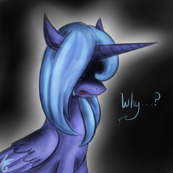 Size: 750x750 | Tagged: safe, artist:cosmalumi, princess luna, alicorn, pony, crying, s1 luna, solo