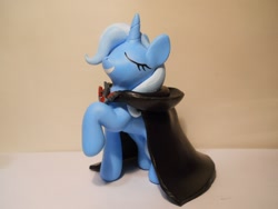 Size: 2048x1536 | Tagged: safe, artist:earthenpony, derpibooru import, trixie, pony, unicorn, alicorn amulet, custom, female, figure, grin, irl, mare, photo, sculpture, smiling, solo, toy