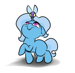 Size: 1068x1052 | Tagged: safe, artist:wizardski, derpibooru import, trixie, parasprite, pony, unicorn, cute, female, mare, solo