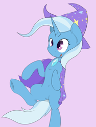 Size: 704x934 | Tagged: safe, artist:horseface, derpibooru import, trixie, pony, unicorn, chest fluff, cute, diatrixes, smiling, solo, underhoof