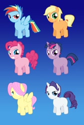 Size: 736x1086 | Tagged: safe, artist:icedroplet, derpibooru import, part of a set, applejack, applejack (male), bubble berry, butterscotch, dusk shine, elusive, fluttershy, pinkie pie, rainbow blitz, rainbow dash, rarity, twilight sparkle, earth pony, pegasus, pony, unicorn, adoraberry, adorascotch, blank flank, blitzabetes, braid, colt, cute, duskabetes, elusweet, foal, gradient background, jackabetes, looking at you, male, male six, mane six, rule 63, rule63betes, smiling, smiling at you, unicorn dusk shine, younger