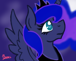 Size: 1280x1024 | Tagged: safe, artist:nothin-but-my-bones, princess luna, alicorn, pony, female, horn, lunadoodle, mare, solo