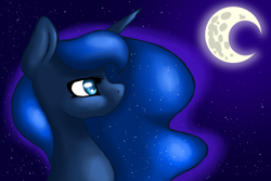 Size: 1280x853 | Tagged: safe, artist:ask-autumnblues, princess luna, alicorn, pony, lunadoodle, moon, solo