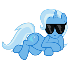 Size: 769x696 | Tagged: safe, artist:kuren247, derpibooru import, trixie, pony, unicorn, female, mare, solo, sunglasses