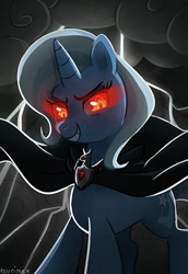 Size: 427x620 | Tagged: safe, artist:tsurime, derpibooru import, trixie, pony, unicorn, alicorn amulet, female, glowing eyes, mare, solo