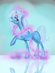 Size: 902x1200 | Tagged: safe, artist:sevenada, derpibooru import, trixie, pony, unicorn, female, magic, mare, solo