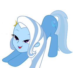 Size: 900x835 | Tagged: safe, derpibooru import, trixie, equestria girls, bedroom eyes, exploitable meme, human head pony, iwtcird, open mouth, solo