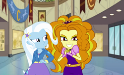 Size: 936x571 | Tagged: safe, artist:ktd1993, derpibooru import, adagio dazzle, trixie, equestria girls, female, lesbian, shipping, triagio