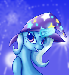 Size: 1293x1410 | Tagged: safe, artist:myhysteria, derpibooru import, trixie, pony, unicorn, female, mare, smiling, solo