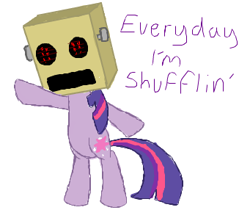 Size: 341x286 | Tagged: safe, artist:zangnemite, derpibooru import, twilight sparkle, everyday i'm shufflin', lmfao, mask, party rock anthem (lmfao feat. lauren bennett & goonrock), simple background, solo, white background