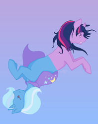 Size: 780x992 | Tagged: safe, artist:ponieyloopiey, derpibooru import, trixie, twilight sparkle, yin-yang