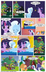 Size: 792x1224 | Tagged: safe, artist:dekomaru, artist:raimundo1941, derpibooru import, applejack, fluttershy, rainbow dash, rarity, trixie, twilight sparkle, earth pony, pegasus, pony, unicorn, comic, female, golden oaks library, lesbian, shipping, spanish, twixie