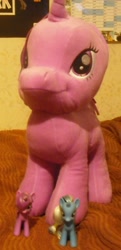 Size: 1145x2365 | Tagged: safe, derpibooru import, trixie, twilight sparkle, brushable, hunter leisure, irl, official, photo, plushie, toy