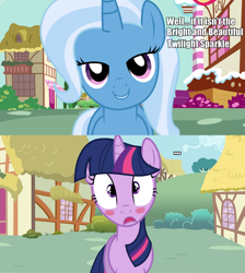 Size: 950x1062 | Tagged: safe, derpibooru import, trixie, twilight sparkle, blushing, female, lesbian, shipping, twixie