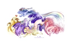 Size: 1200x800 | Tagged: safe, artist:fleebites, derpibooru import, applejack, fluttershy, pinkie pie, rainbow dash, rarity, spike, twilight sparkle, dragon, earth pony, pegasus, pony, unicorn, abstract, mane seven, mane six, surreal