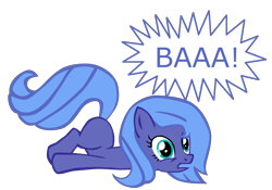 Size: 2423x1694 | Tagged: safe, artist:bronyboy, princess luna, earth pony, pony, filly, race swap, solo, younger