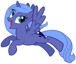 Size: 5109x4319 | Tagged: safe, artist:unfiltered-n, princess luna, alicorn, pony, absurd resolution, running, s1 luna, simple background, smiling, solo, spread wings, transparent background, vector