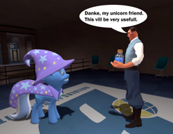 Size: 989x768 | Tagged: safe, artist:asktheblumedic, derpibooru import, trixie, crossover, medic, team fortress 2