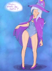 Size: 800x1081 | Tagged: safe, artist:demdoodles, derpibooru import, trixie, humanized, leotard, magician outfit, solo