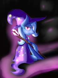 Size: 898x1216 | Tagged: safe, artist:miroslav46, derpibooru import, trixie, pony, unicorn, female, mare, solo, staff