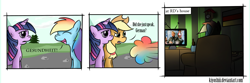 Size: 1500x495 | Tagged: safe, artist:kiyoshiii, derpibooru import, applejack, rainbow dash, twilight sparkle, unicorn twilight, earth pony, pegasus, pony, unicorn, accordion, alcohol, beer, chair, eyes closed, food, frown, german, german flag, germany, hoof hold, musical instrument, open mouth, raised eyebrow, smiling, television