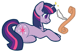 Size: 2321x1575 | Tagged: safe, artist:slightinsanity, derpibooru import, twilight sparkle, unicorn twilight, pony, unicorn, prone, quill, scroll, simple background, solo, transparent background, writing