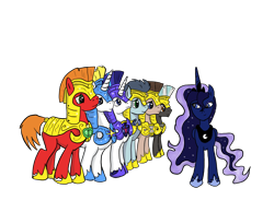 Size: 2560x1984 | Tagged: safe, artist:witkacy1994, big macintosh, doctor whooves, prince blueblood, princess luna, shining armor, soarin', thunderlane, alicorn, earth pony, pony, unicorn, armor, male, male six, royal guard, simple background, stallion, transparent background