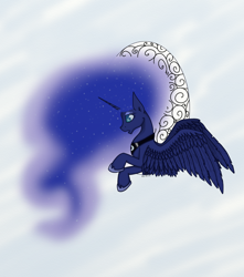 Size: 970x1096 | Tagged: safe, artist:ianotouta-way, princess luna, alicorn, pony, female, horn, mare, simple background, solo, white background