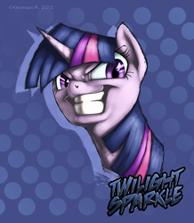 Size: 800x918 | Tagged: safe, artist:krossan, derpibooru import, twilight sparkle, pony, unicorn, female, mare, purple coat, solo