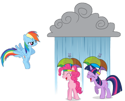 Size: 12000x9707 | Tagged: safe, artist:goblinengineer, derpibooru import, pinkie pie, rainbow dash, twilight sparkle, earth pony, pegasus, pony, absurd resolution, umbrella