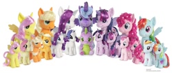 Size: 856x367 | Tagged: safe, applejack, fluttershy, pinkie pie, princess luna, rainbow dash, rarity, spike, twilight sparkle, twilight sparkle (alicorn), alicorn, earth pony, pony, aurora, aurora world, female, irl, mane six, mare, photo, plushie