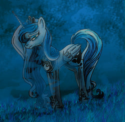 Size: 1503x1474 | Tagged: safe, artist:whitneymorris, princess luna, alicorn, pony, female, horn, mare, simple background, solo