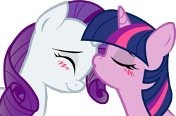 Size: 2526x1660 | Tagged: safe, artist:kennyklent, derpibooru import, rarity, twilight sparkle, pony, unicorn, blushing, female, kissing, lesbian, rarilight, shipping