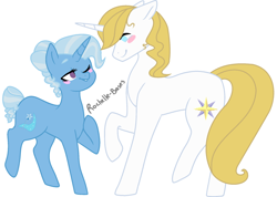 Size: 1024x731 | Tagged: safe, artist:ficklepickle9421, derpibooru import, prince blueblood, trixie, pony, bluetrix, female, male, shipping, straight