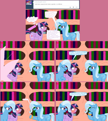 Size: 1600x1800 | Tagged: safe, artist:kendell2, derpibooru import, trixie, twilight sparkle, twilight sparkle (alicorn), oc, oc:copycat, alicorn, pony, comic, female, lesbian, self paradox, shipping, twixie