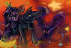 Size: 2500x1700 | Tagged: safe, artist:rumbletree6, princess luna, alicorn, pony, female, horn, mare, simple background, solo