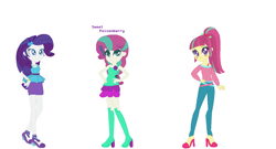 Size: 1333x720 | Tagged: safe, artist:1313jaysong1313, artist:selenaede, rarity, sour sweet, oc, oc:sweet poisonberry, equestria girls, base used, family, female, lesbian, magical lesbian spawn, offspring, parent:rarity, parent:sour sweet, parents:rarisweet, rarisweet, shipping, sourity