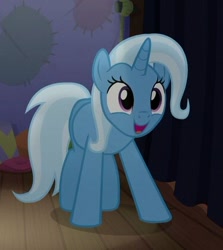 Size: 375x421 | Tagged: safe, derpibooru import, screencap, trixie, pony, unicorn, no second prances, cropped, cute, diatrixes, female, mare, open mouth, solo