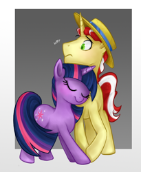 Size: 510x623 | Tagged: safe, artist:mn27, derpibooru import, flim, twilight sparkle, pony, unicorn, crack shipping, eyes closed, female, male, neck nuzzle, nuzzling, rubbing, shipping, smiling, standing, straight, twiflim, wtf