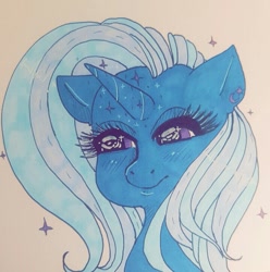 Size: 719x724 | Tagged: safe, artist:ponycide, derpibooru import, trixie, pony, unicorn, solo, traditional art