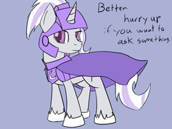 Size: 1024x768 | Tagged: safe, artist:ask-knighttrixie, derpibooru import, trixie, pony, unicorn, armor, ask, female, mare, solo, tumblr