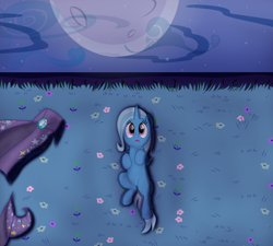 Size: 2220x2000 | Tagged: safe, artist:spectty, derpibooru import, trixie, pony, unicorn, female, mare, moon, solo, stargazing