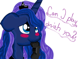 Size: 1904x1436 | Tagged: safe, artist:vendy-mlp-lover, princess luna, alicorn, pony, bronybait, cute, gamer luna, lunabetes, solo, video game