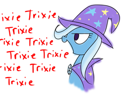 Size: 917x700 | Tagged: safe, artist:grilledcat, derpibooru import, trixie, pony, unicorn, female, mare, one word, solo