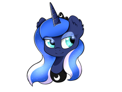 Size: 2048x1536 | Tagged: safe, artist:celeste-kj, princess luna, alicorn, pony, ear fluff, simple background, smiling, solo, transparent background