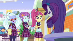 Size: 1280x717 | Tagged: safe, screencap, rarity, sour sweet, sugarcoat, sunny flare, dance magic, equestria girls, spoiler:eqg specials, canterlot mall