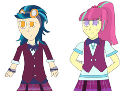 Size: 1000x718 | Tagged: safe, artist:lemonzestyx37, indigo zap, sour sweet, equestria girls, duo